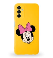 Samsung Galaxy M23 Uyumlu Lansman Kılıf Altı Kapalı İçi Kadife  Minnie Mouse-C Tasarımlı  Kapak (Şeffaf)