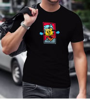 BK Gift Drink Love Tasarımlı Siyah T-Shirt-1