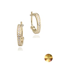 18k Serie Oro Şans Halka Minimal Gümüş Küpe 13 MM (Altın)