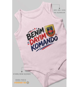 Benim Dayım Komando! Sıfır Kol Bebek Zıbını %100 Pamuk