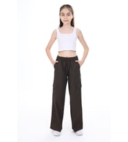 Toontoy Kız Çocuk Kargo Cepli Pantolon (Vizon)