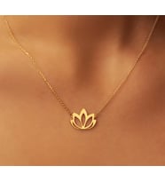 Lotus Çiçeği 14 Ayar Altın Kolye
