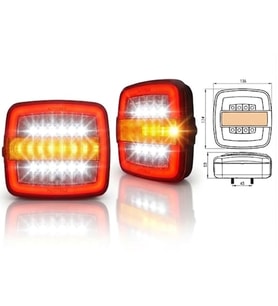 2 Adet Kare Neon Stop Lambası 4 Fonksiyonlu 12-24v