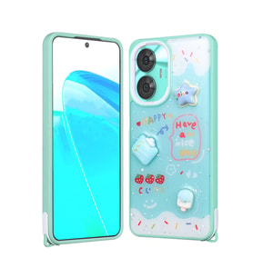 Realme C55 Uyumlu Kılıf Parlayan Simli Kabartma Figürlü Zore Cevze Kapak
