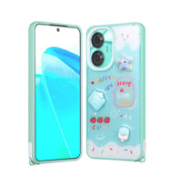 Realme C55 Uyumlu Kılıf Parlayan Simli Kabartma Figürlü Zore Cevze Kapak
