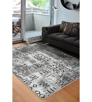 Dijidekor Halı Gri iskandinav Yıkanabilir Saçaksız Delüxe Yolluk Kilim Salon Halısı Modelleri