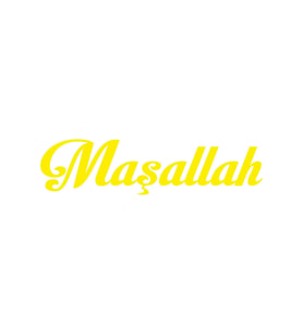 Maşallah Yazısı Oto Sticker Sarı 24*4 Cm