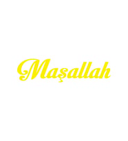 Maşallah Yazısı Oto Sticker Sarı 24*4 Cm