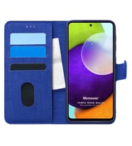 Microsonic Samsung Galaxy A52s Kılıf Fabric Book Wallet Lacivert