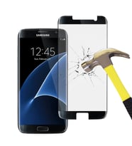 Samsung Galaxy S7 Edge Tam Kaplayan Kavisli Cam Ekran Koruyucu (Şeffaf)
