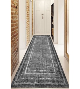 Dijital Baskılı Kaymaz Taban Yıkanabilir Modern Yolluk Ve Koridor Halısı NDU-HT-972 (Gri)