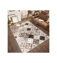 Rovigo Home Dijital Baskı Yıkanabilir Kaymaz Taban Salon Halısı RVG0491 (Kahverengi)