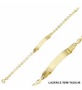 Altın Çocuk Bileklik Lazerle İsim Yazılır