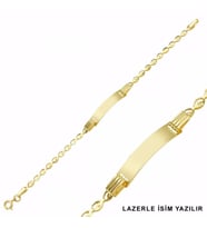 Altın Çocuk Bileklik Lazerle İsim Yazılır