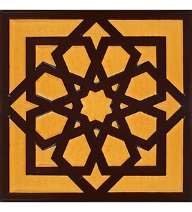 Armada Çini 20x20 Cm SP 101 Kahve Türk Yıldızı Kütahya İznik Çini Karo
