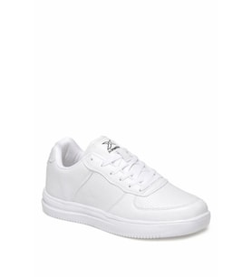 Kinetix Abella Kalın Taban Günlük Kadın Sneaker Spor Ayakkabı (Beyaz - Gümüş)