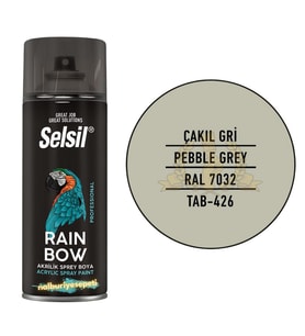 Selsil Rainbow Akrilik Sprey Boya ÇAKIL GRİ 400 ml. - RAL7032