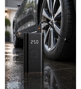Kablosuz Lastik Şişirme Kompresörü Dijital Ekranlı Powerbank Özellikli Ha Pompası