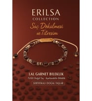 Sertifikalı Saç Dökülmesi Destek ve Kan Akışı Güçlendirme Bilekliği - Lal Garnet ve Terahertz Taşı (Çok Renkli)