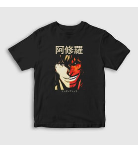 Presmono Unisex Çocuk Siyah Ohma Tokita Anime Kengan Ashura T-Shirt 318058tt