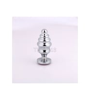 Boğumlu Gümüş Renkli Metal  Tıkaç – Medium Gümüş Renk 8.2 Cm Tıkaç Boğumlu Plug