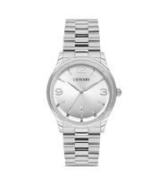 Erkek Kol Saati Quartz Mekanizma – Gümüş Çelik Kasa & Kordon Beyaz Kadran DM-00117G-A9
