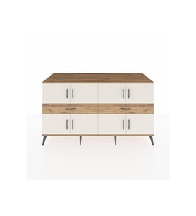 Kronos Konsol 4 Raflı 2 Çekmeceli 8 Kapaklı 176x59x99 Çam-Aytaşı/Çam