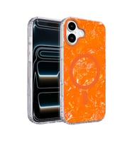Onegif Apple iPhone 16 Mila Dalgalı Magsafe Kapak - Turuncu