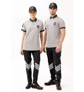 Polo Tişört İş Güvenliği Üniforması Armalı Şık Tasarım (Gri)