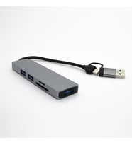 Winex 5in1 UsbA ve Type-C to 3x USB3.0, TF, SD, Type-C Çoklayıcı Hub Adaptör HC13FL