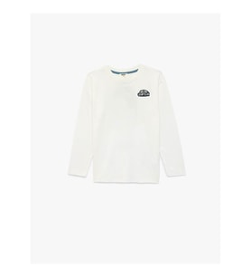 Koton Baskılı Beyaz Erkek Çocuk Uzun Kollu T-shirt 6SKB10058TK