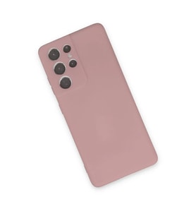 Samsung Galaxy S21 Ultra Kılıf Nano İçi Kadife Silikon - Pudra
