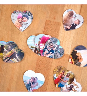 Stüdyo 14 Kişiye Özel Tasarlanabilir Fotoğraflı Kalp Magnet Büyük Boy  (14x12cm) 2 - 4 - 6 - 8 - 10 Adet