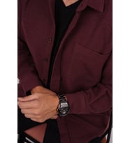 Bordo Düz Oversize Oduncu Hediye Kutulu Erkek Gömlek (Bordo)