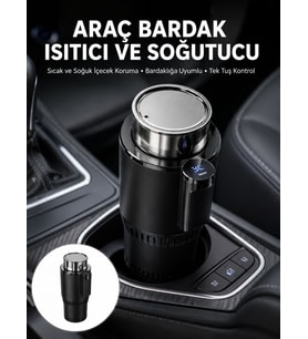 Isıtma Soğutma Özellikli Araç Bardaklığı Çakmak Girişli Akıllı Yeni Nesil