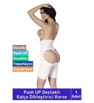 Özel İz Göstermez Kaymaz Toparlayıcı Sıkılaştırıcı Etkili Kalça Popo Dikleştirici Yüksek Bel Korse (Ten)
