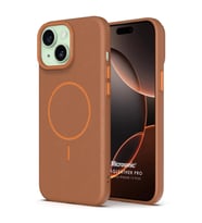 Microsonic Apple iPhone 15 Plus Kılıf MagLeather Pro Kahverengi (Kahverengi)
