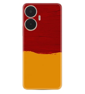 Realme C55 Kılıf Silikon Desen Özel Seri Sarı Kırmızı Boya 1708