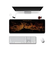 SonicTouch Klavye Mousepad 40x90cm Sıvı Geçirmez Kaymaz Taban istanbul Gece Haritası Pürüzsüz