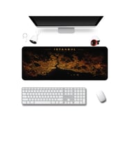 SonicTouch Klavye Mousepad 40x90cm Sıvı Geçirmez Kaymaz Taban istanbul Gece Haritası Pürüzsüz