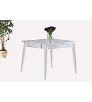 Yanlardan Açılır Katlanır Büyüyen Kare Masa  75x80 cm (Beyaz)