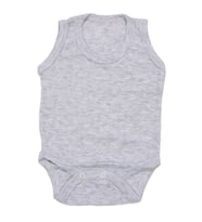 Unisex Gri Jakarlı Askılı Çıt Çıtlı Body Zıbın