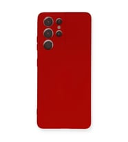 Samsung Galaxy S21 Ultra Kılıf Nano İçi Kadife Silikon - Kırmızı