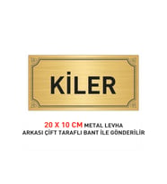 KİLER YAZILI 20 X 10 CM GOLD METAL LEVHA
