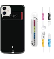 Apple iPhone 11 12 13 Mini Kılıf Kablo Koruma Spiral Silikon My Love 1402
