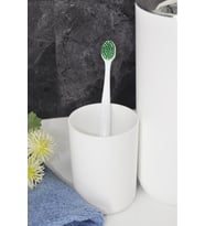 Beyaz, Plastik Diş Fırçalık – 7,5×10 cm, Macunluk, Banyo Düzenleyici - Brasil Model