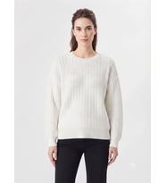 Beyaz Kadın Triko Oversize Kazak