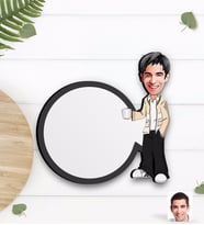 BK Gift Kişiye Özel Erkek Karikatürlü Ahşap Bardak Altlığı-62