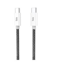 Bix T2CC Type-C'den Type-C'ye 60W Örgülü PVC Kablo 1m,Siyah