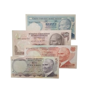 6. 7. Emisyon Kağıt Koleksiyon Para. Antikalar Hobi Hediye Darpane Türk Lirası